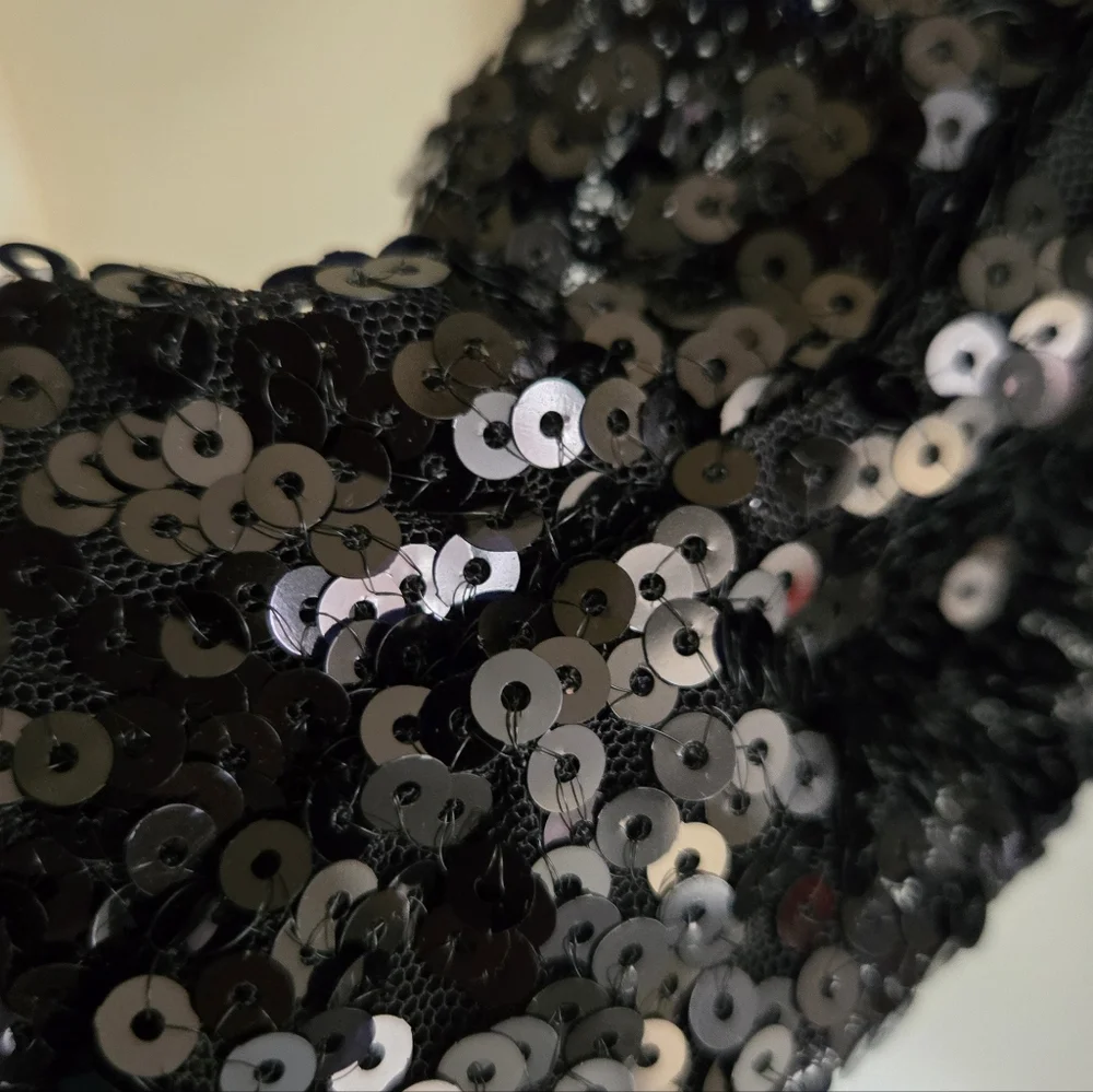 Deluc | Black Sequin Mini  Dress Cocktail Glam NWT - Picture 10 of 11
